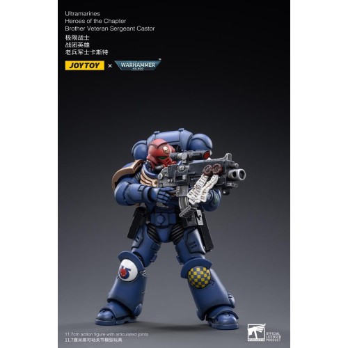 Warhammer 40k Action Figure 1/18 Ultramarines Heroes of the Chapter Brother Veteran Sergeant Castor 12 cm