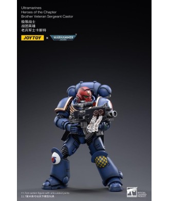 Warhammer 40k Action Figure 1/18 Ultramarines Heroes of the Chapter Brother Veteran Sergeant Castor 12 cm
