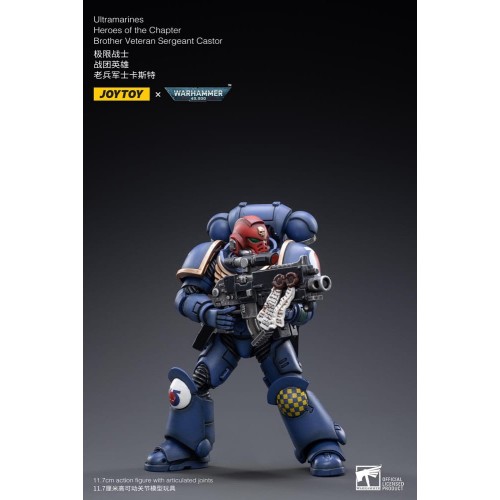 Warhammer 40k Action Figure 1/18 Ultramarines Heroes of the Chapter Brother Veteran Sergeant Castor 12 cm