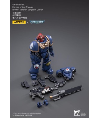 Warhammer 40k Action Figure 1/18 Ultramarines Heroes of the Chapter Brother Veteran Sergeant Castor 12 cm