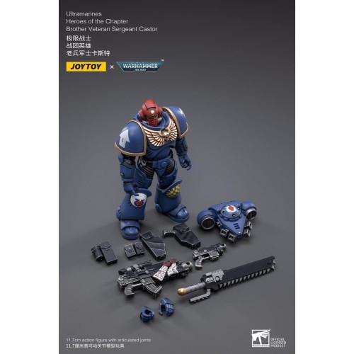 Warhammer 40k Action Figure 1/18 Ultramarines Heroes of the Chapter Brother Veteran Sergeant Castor 12 cm