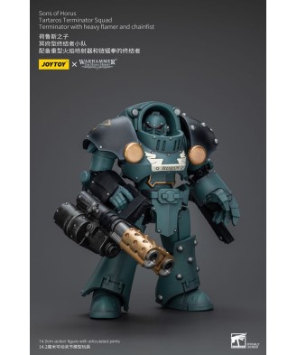 Warhammer The Horus Heresy Action Figure 1/18 Tartaros Terminator Squad Terminator With Heavy Flamer And Chainfist 12 cm