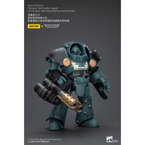 Warhammer The Horus Heresy Action Figure 1/18 Tartaros Terminator Squad Terminator With Heavy Flamer And Chainfist 12 cm