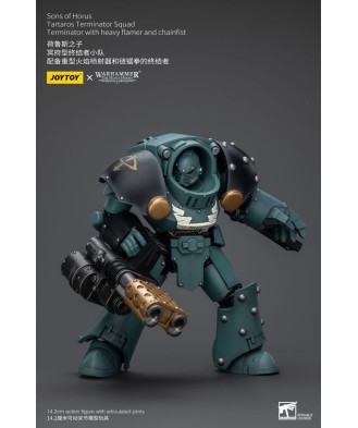 Warhammer The Horus Heresy Action Figure 1/18 Tartaros Terminator Squad Terminator With Heavy Flamer And Chainfist 12 cm