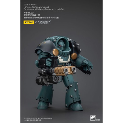 Warhammer The Horus Heresy Action Figure 1/18 Tartaros Terminator Squad Terminator With Heavy Flamer And Chainfist 12 cm