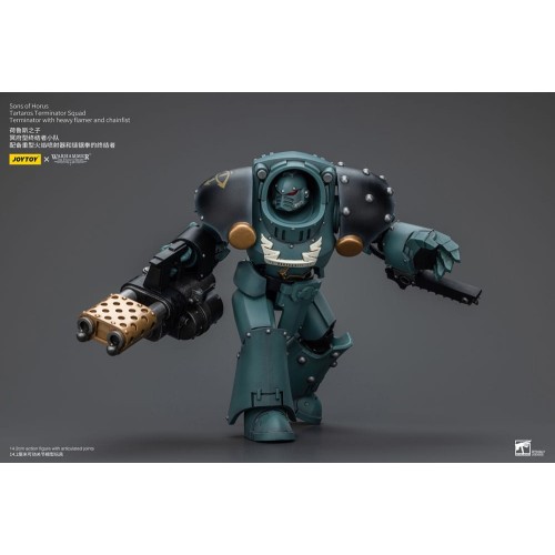 Warhammer The Horus Heresy Action Figure 1/18 Tartaros Terminator Squad Terminator With Heavy Flamer And Chainfist 12 cm