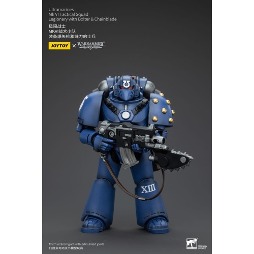 Warhammer The Horus Heresy Action Figure 1/18 Ultramarines MK VI Tactical Squad Legionary with Bolter& Chainblade 20 cm