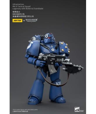 Warhammer The Horus Heresy Action Figure 1/18 Ultramarines MK VI Tactical Squad Legionary with Bolter& Chainblade 20 cm