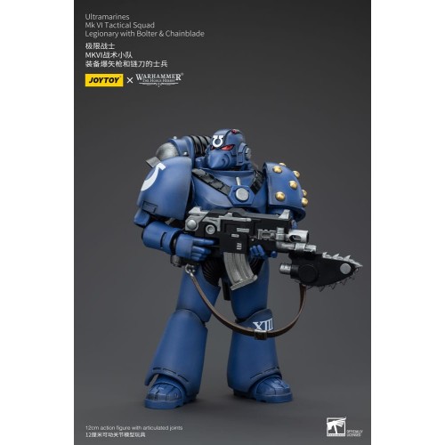 Warhammer The Horus Heresy Action Figure 1/18 Ultramarines MK VI Tactical Squad Legionary with Bolter& Chainblade 20 cm