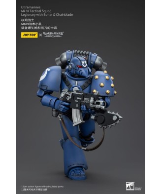 Warhammer The Horus Heresy Action Figure 1/18 Ultramarines MK VI Tactical Squad Legionary with Bolter& Chainblade 20 cm