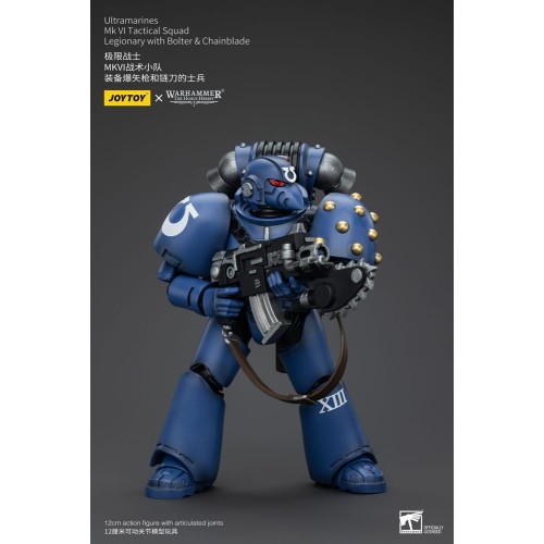 Warhammer The Horus Heresy Action Figure 1/18 Ultramarines MK VI Tactical Squad Legionary with Bolter& Chainblade 20 cm