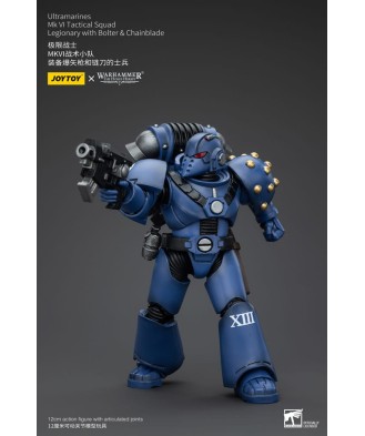 Warhammer The Horus Heresy Action Figure 1/18 Ultramarines MK VI Tactical Squad Legionary with Bolter& Chainblade 20 cm