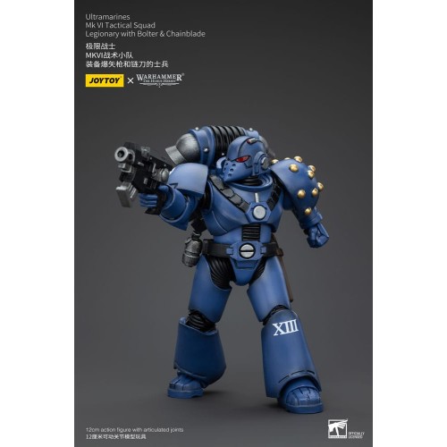 Warhammer The Horus Heresy Action Figure 1/18 Ultramarines MK VI Tactical Squad Legionary with Bolter& Chainblade 20 cm