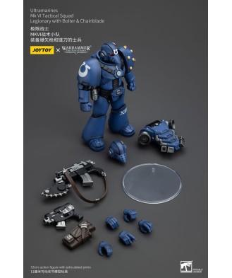 Warhammer The Horus Heresy Action Figure 1/18 Ultramarines MK VI Tactical Squad Legionary with Bolter& Chainblade 20 cm