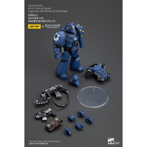 Warhammer The Horus Heresy Action Figure 1/18 Ultramarines MK VI Tactical Squad Legionary with Bolter& Chainblade 20 cm