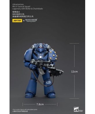 Warhammer The Horus Heresy Action Figure 1/18 Ultramarines MK VI Tactical Squad Legionary with Bolter& Chainblade 20 cm