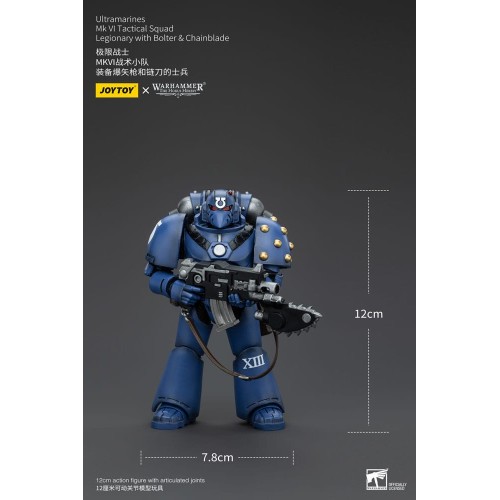 Warhammer The Horus Heresy Action Figure 1/18 Ultramarines MK VI Tactical Squad Legionary with Bolter& Chainblade 20 cm