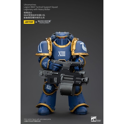 Warhammer The Horus Heresy Action Figure 1/18 Ultramarines Legion MKIII Tactical Support Squad Legionary with Heavy Bolter 20 cm