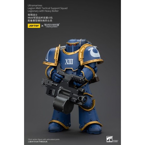 Warhammer The Horus Heresy Action Figure 1/18 Ultramarines Legion MKIII Tactical Support Squad Legionary with Heavy Bolter 20 cm