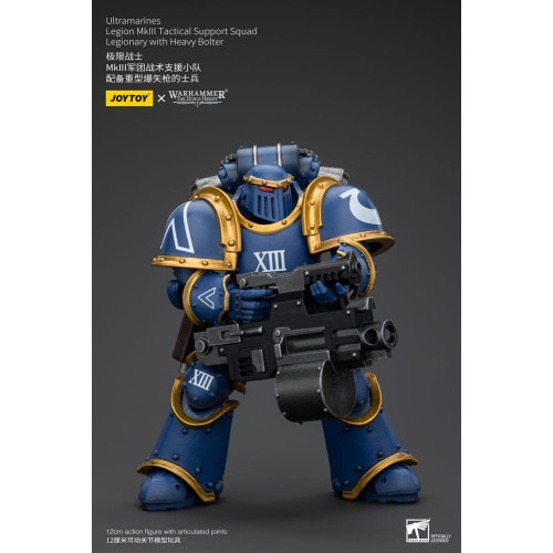 Warhammer The Horus Heresy Action Figure 1/18 Ultramarines Legion MKIII Tactical Support Squad Legionary with Heavy Bolter 20 cm