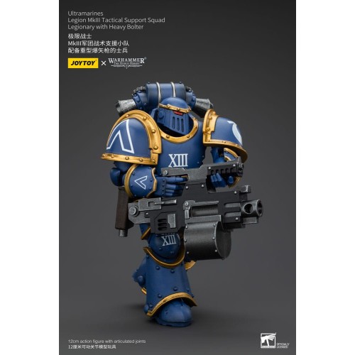 Warhammer The Horus Heresy Action Figure 1/18 Ultramarines Legion MKIII Tactical Support Squad Legionary with Heavy Bolter 20 cm