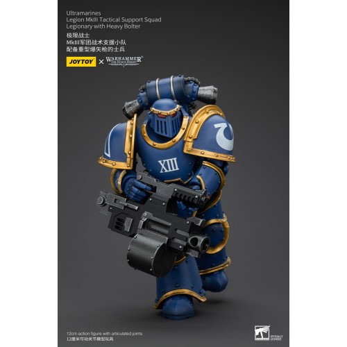 Warhammer The Horus Heresy Action Figure 1/18 Ultramarines Legion MKIII Tactical Support Squad Legionary with Heavy Bolter 20 cm