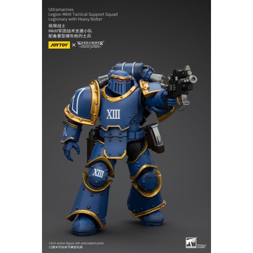 Warhammer The Horus Heresy Action Figure 1/18 Ultramarines Legion MKIII Tactical Support Squad Legionary with Heavy Bolter 20 cm