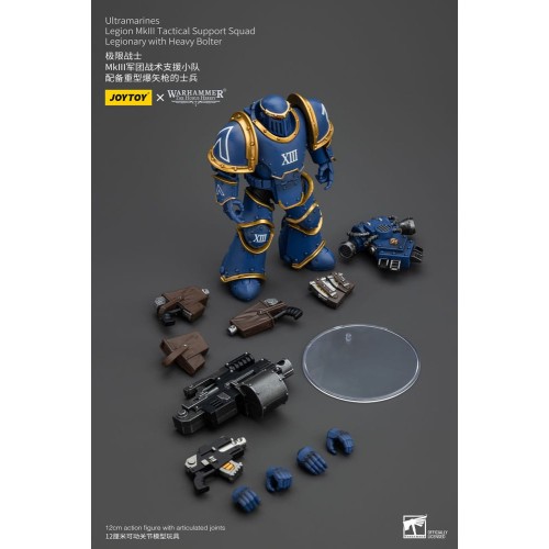 Warhammer The Horus Heresy Action Figure 1/18 Ultramarines Legion MKIII Tactical Support Squad Legionary with Heavy Bolter 20 cm