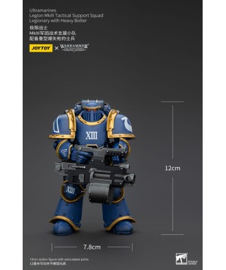 Warhammer The Horus Heresy Action Figure 1/18 Ultramarines Legion MKIII Tactical Support Squad Legionary with Heavy Bolter 20 cm