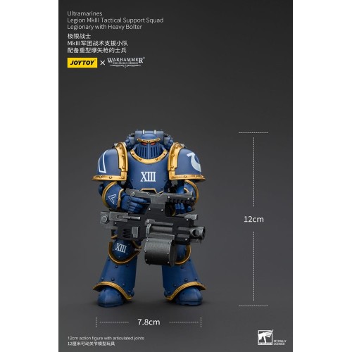 Warhammer The Horus Heresy Action Figure 1/18 Ultramarines Legion MKIII Tactical Support Squad Legionary with Heavy Bolter 20 cm