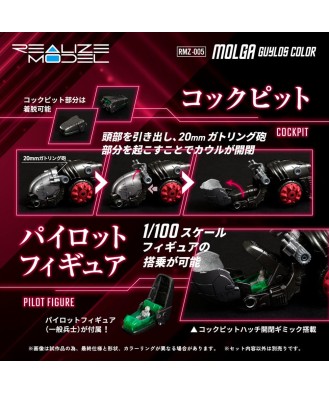 Zoids Plastic Model Kit 1/100 RMZ-005 Molga Guylos Color 12 cm