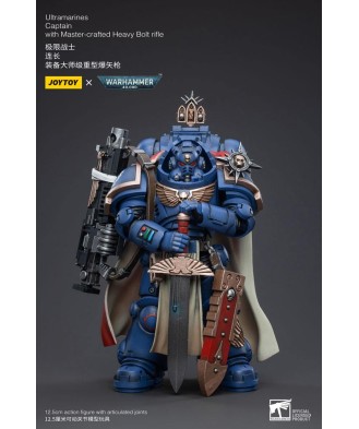 Warhammer 40k Action Figure 1/18 Ultramarines Captain with Master-Crafted Heavy Bolt Rifle 12 cm