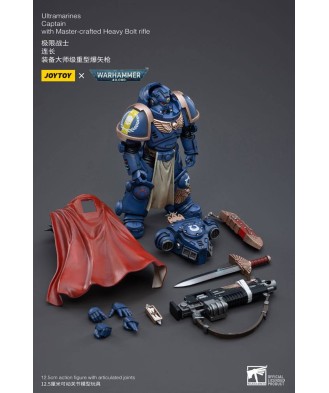 Warhammer 40k Action Figure 1/18 Ultramarines Captain with Master-Crafted Heavy Bolt Rifle 12 cm