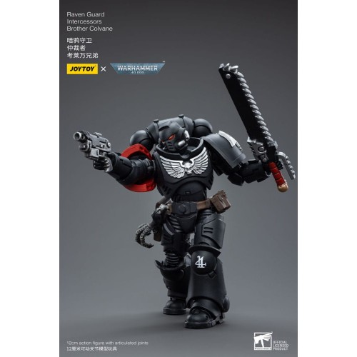 Warhammer 40k Action Figure 1/18 Raven Guard Intercessors Brother Colvane 12 cm
