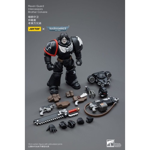 Warhammer 40k Action Figure 1/18 Raven Guard Intercessors Brother Colvane 12 cm
