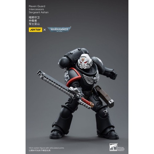 Warhammer 40k Action Figure 1/18 Raven Guard Intercessors Sergeant Ashan 12 cm