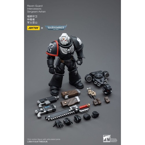Warhammer 40k Action Figure 1/18 Raven Guard Intercessors Sergeant Ashan 12 cm