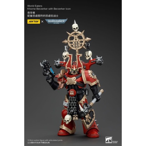 Warhammer 40k Action Figure 1/18 World Eaters Khorne Berzerker with Berzerker lcon 13 cm