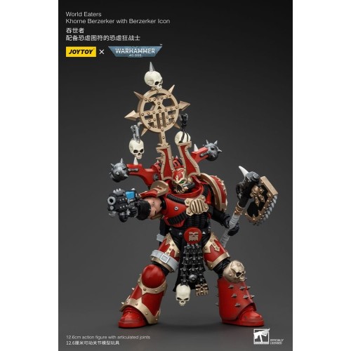 Warhammer 40k Action Figure 1/18 World Eaters Khorne Berzerker with Berzerker lcon 13 cm