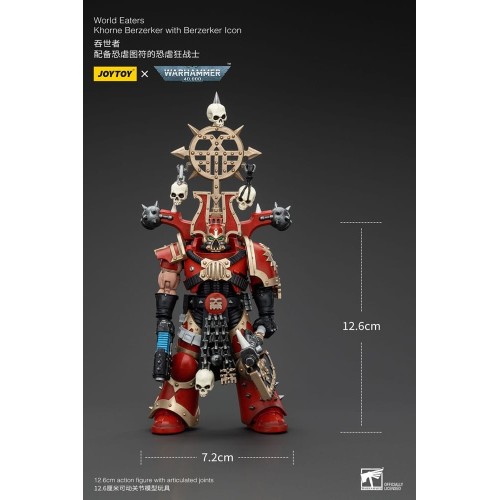 Warhammer 40k Action Figure 1/18 World Eaters Khorne Berzerker with Berzerker lcon 13 cm