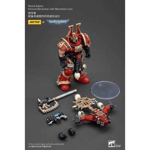 Warhammer 40k Action Figure 1/18 World Eaters Khorne Berzerker with Berzerker lcon 13 cm