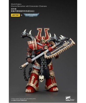 Warhammer 40k Action Figure 1/18 World Eaters Khorne Berzerker with Eviscerator Chainaxe 13 cm