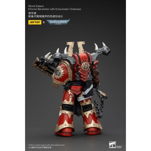 Warhammer 40k Action Figure 1/18 World Eaters Khorne Berzerker with Eviscerator Chainaxe 13 cm