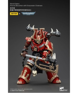 Warhammer 40k Action Figure 1/18 World Eaters Khorne Berzerker with Eviscerator Chainaxe 13 cm