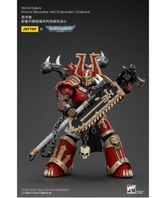 Warhammer 40k Action Figure 1/18 World Eaters Khorne Berzerker with Eviscerator Chainaxe 13 cm