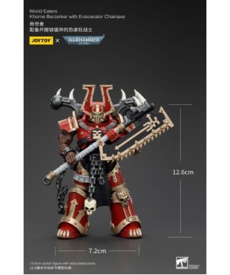 Warhammer 40k Action Figure 1/18 World Eaters Khorne Berzerker with Eviscerator Chainaxe 13 cm