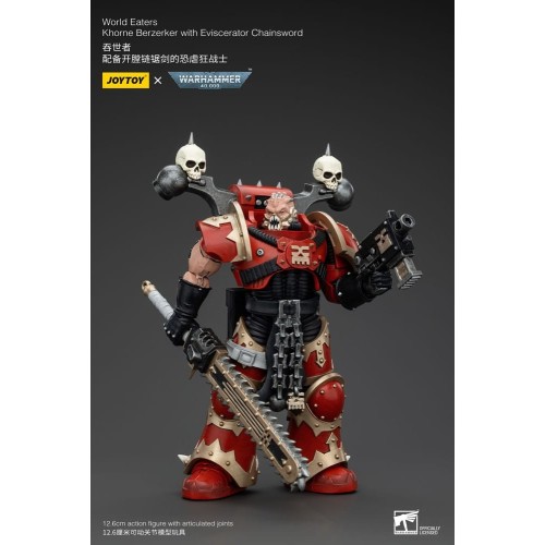 Warhammer 40k Action Figure 1/18 World Eaters Khorne Berzerker with Eviscerator Chainsword 13 cm