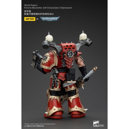 Warhammer 40k Action Figure 1/18 World Eaters Khorne Berzerker with Eviscerator Chainsword 13 cm