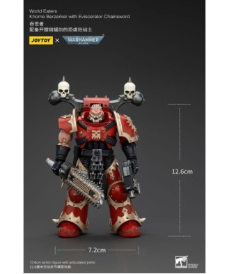 Warhammer 40k Action Figure 1/18 World Eaters Khorne Berzerker with Eviscerator Chainsword 13 cm