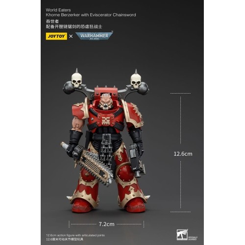 Warhammer 40k Action Figure 1/18 World Eaters Khorne Berzerker with Eviscerator Chainsword 13 cm